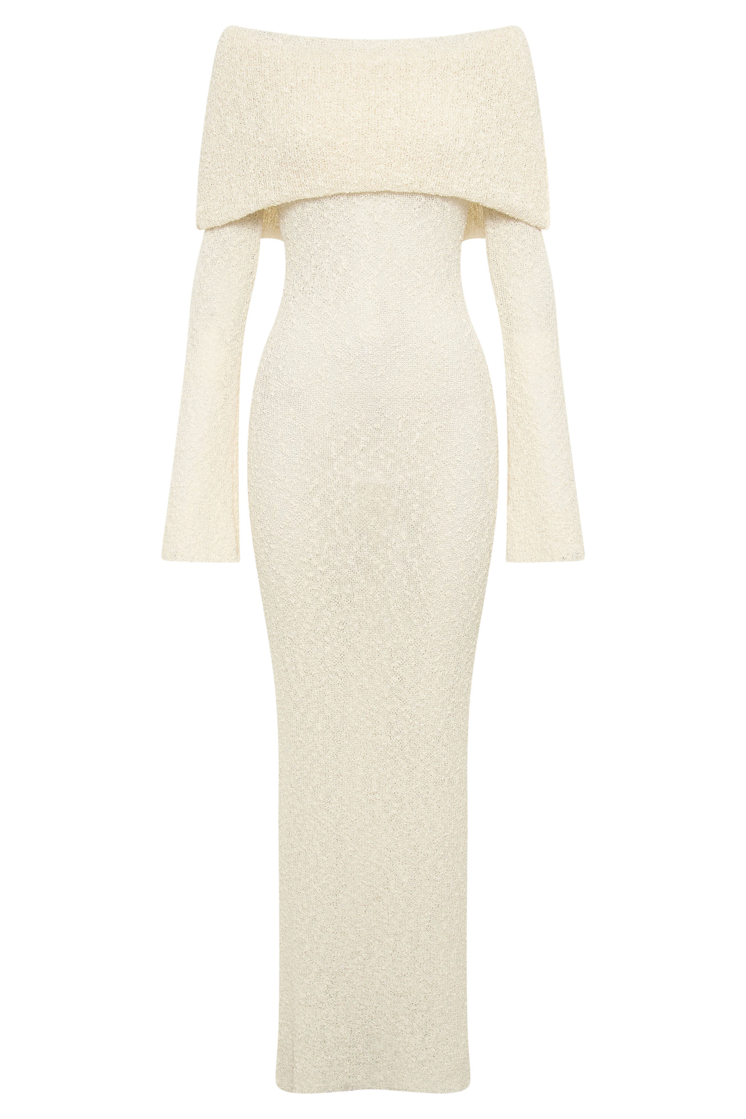 Marissa Off Shoulder Boucle Maxi Dress - Ivory